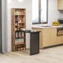 Folding Desk with Blackboard Multi-function Computer Office Workstation Side Shelf for Home Office, Rustic Brown Image 7