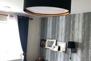 Contemporary Chic Black &amp; Gold pendant. Italy.