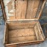 Late Victorian Antique Metal Bound Wooden Chest. Image 7