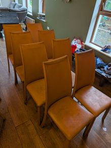 Italian leather dining chairs