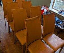 Italian leather dining chairs