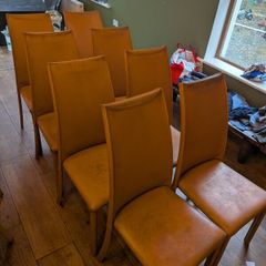 Italian leather dining chairs