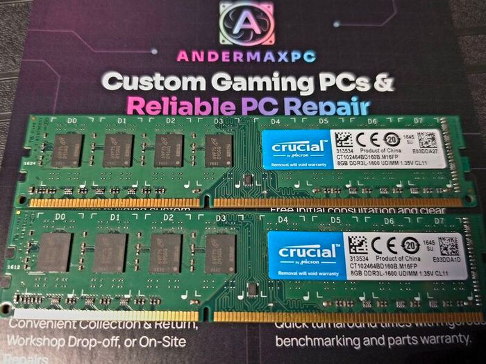 Crucial 16Gb Ddr3 Kit (2x8GB) 1600MHz  Desktop Memory