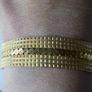 Vintage 1970's 18ct Gold Plated  Mesh Bracelet Textured Stripe Design Image 4