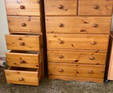 Solid Pine Bedroom Chest of Drawers & Matching Headboards