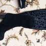 Ladies black boots high heel genuine suede UK3 with lace Image 4
