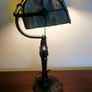 New Tiffany Bankers Lamp  Dragonfly Stained Glass Image 6