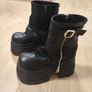 Women's Leather Ankle Chunky Boots Image 3
