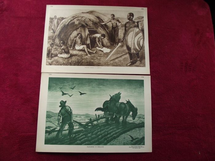 Macmillan's Class Pictures - 169 Plates + Original Folder + Reference Book 1934
