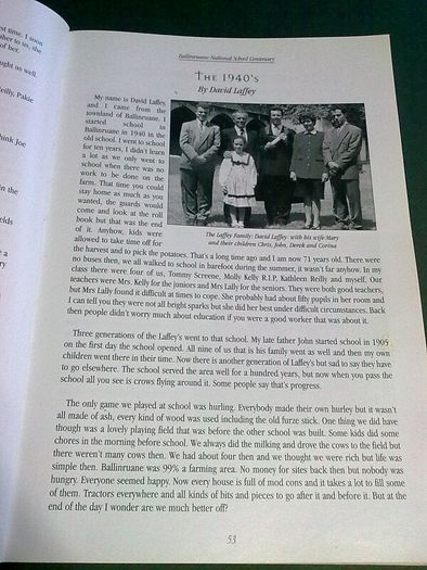 St. Joseph's National School Ballinruane Galway Local history
