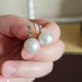 Salt water natural pearl earrings Image 2