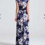 Little Mistress Navy Rose Print Chiffon Maxi Dress Image 3