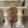 cream and gold stands ans mini table with matching vase Image 3