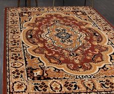 Living Room Rug Modern Vintage Oriental Pattern - Large Size Bedroom Rug with High Pile - Carpets Rugs for Living Room and Bedroom - Rug - Brown 200 x 300 cm