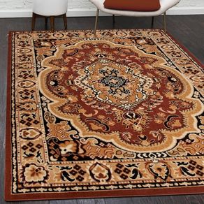 Living Room Rug Modern Vintage Oriental Pattern - Large Size Bedroom Rug with High Pile - Carpets Rugs for Living Room and Bedroom - Rug - Brown 200 x 300 cm