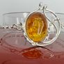 Silver bracelet Amber Solitaire Bracelet A Piece of Ancient Sunlight Image 2