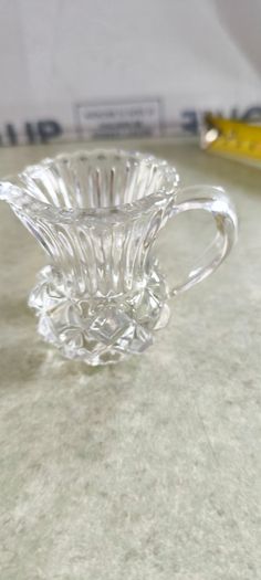 Vintage Individual Miniature Lead Crystal Creamer or Toothpick Holder