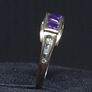 Vintage 9ct Gold Amethyst & Diamond Ring Size 48 Image 4