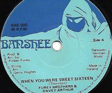 Furey Brothers & Davey Arthur Vinyl 7 Inch Single Irish Trad When You Were Sweet Sixteen