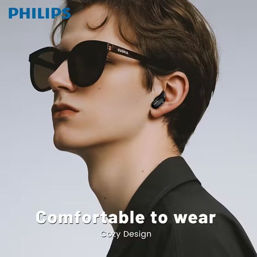 PHILIPS True Wireless Earphones Earbuds - Comfortable for iPhone/ Android, Built-in Microphone Sweat Wireless Headset, Wireless Headphones TAT2169 / New