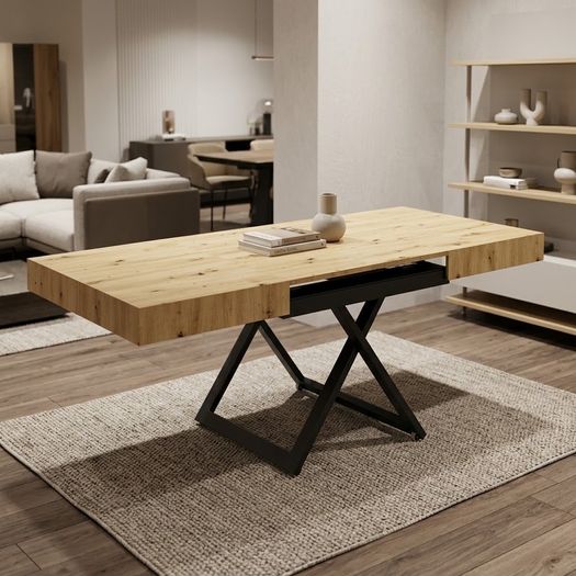 SANNA 2-in-1 Transforming Table | Height-Adjustable & Extendable Coffee to Dining Table