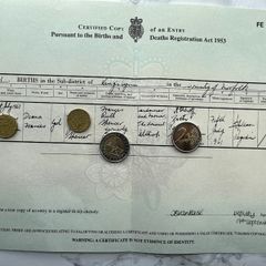 Lady Diana Spencer - Birth Certificate - Princess of Wales