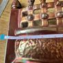 Vintage Cast Iron Fireplace Fret - Iridescent Carnival Lustre Ware Image 5