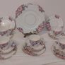 Fabulous Vintage Rare Patterned Royal Stafford Bone China Hand-Painted and Hand-Gilded Cake Display Plate in a Stunning Pink Hibiscus Pattern, Pattern no. 8239, Mint/Cabinet Condition Image 9