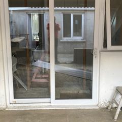 White uPVC sliding patio door and window