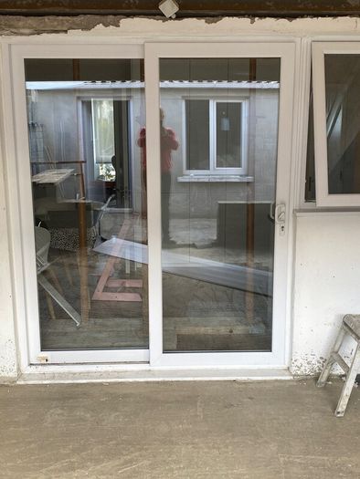 White uPVC sliding patio door and window