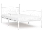 Bed Frame with Slatted Base White Metal 100x200 cm