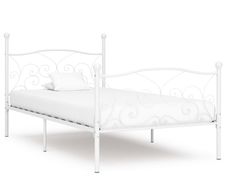 Bed Frame with Slatted Base White Metal 100x200 cm