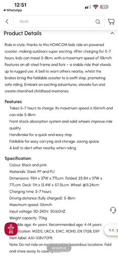 kids electric scooter x2 red