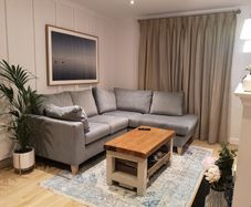Solid oak coffee table with crate underneath