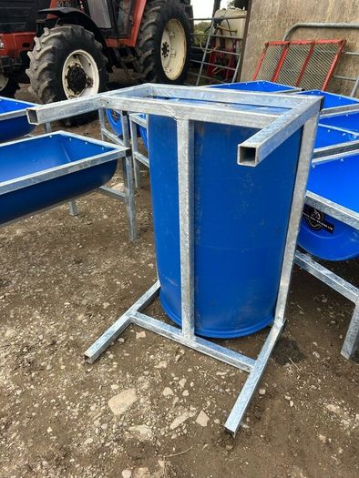 Galvanised cattle troughs