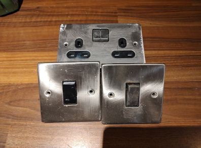 Stainless Steel Switch and Socket Set. Free Tracked Postage!