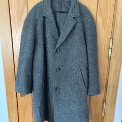 Vintage Bucking Harris Tweed Wool Coat Grey Size L (40-42)