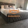Ottoman Bed Frame Velvet Gas Lift Princes Rectangle Double & King Size Bed Image 9