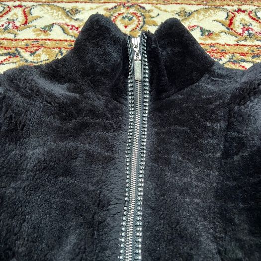Ladies coat fur jacket with studs Italian designer Roberto Rossini uk8