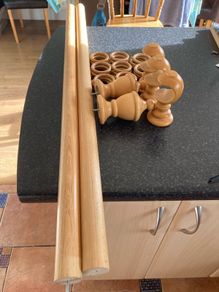 Curtain Pole Wooden 2.4m