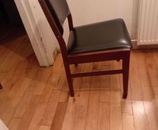 crannac mid century teak dining chairs x5