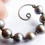 Vintage 925 Sterling Silver and dark pearl swirl earrings Image 6