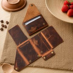 Slim Leather Card Holder Wallet Minimalist Front Pocket Wallet Leather Card Case