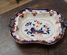 Antique John Ridgway Girandole Serving Dish, c.1830s