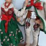 2 vintage dolls on wooden base Image 6