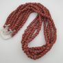 Vintage African Style Stripe Light Orange 7mm - 8.5 mm Glass Beads Necklace Strand Image 3
