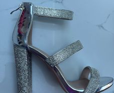 Silver Diamante Heels