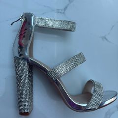 Silver Diamante Heels