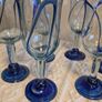 Hand blown rustic style wine glasses set of 6 Image 2