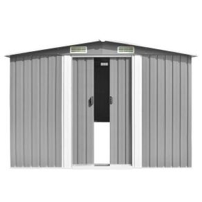 Metal Garden Shed, Grey 257 x 489 x 181 cm